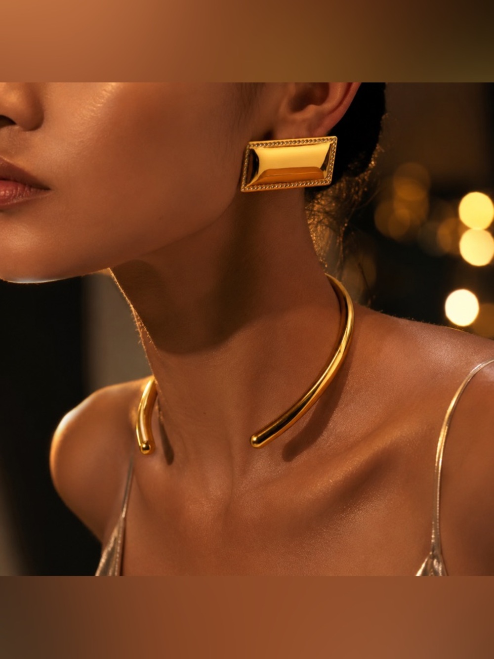 New 18K Gold Plated Statement Collar Necklace